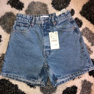 Zara Mom Fit Jean Shorts